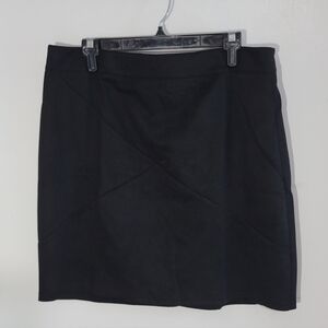 Black Mini Skirt with Subtle Paneling